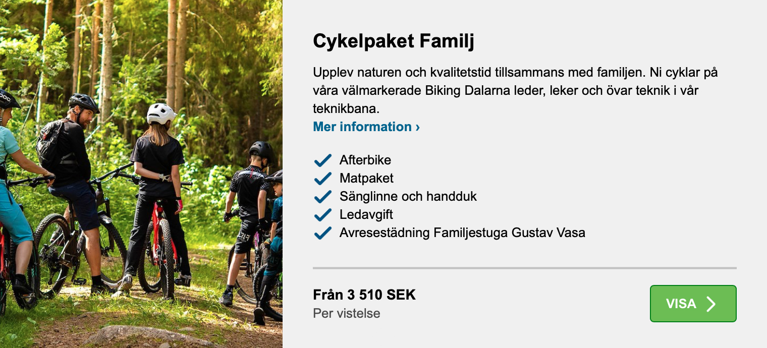 Cykelpaket i Bjurss Dalarna Familj