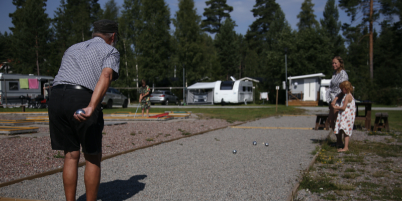 Boule på campingen hos Bjursås Berg & Sjö i Dalarna