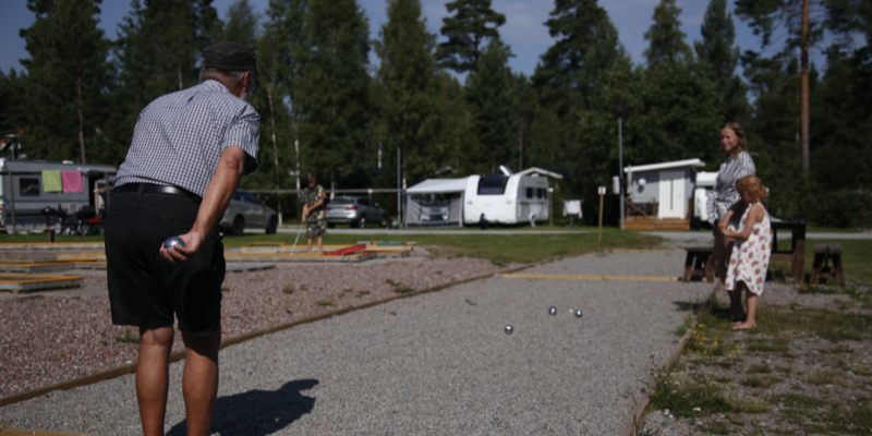 Boule p campingen hos Bjurss Berg & Sj i Dalarna