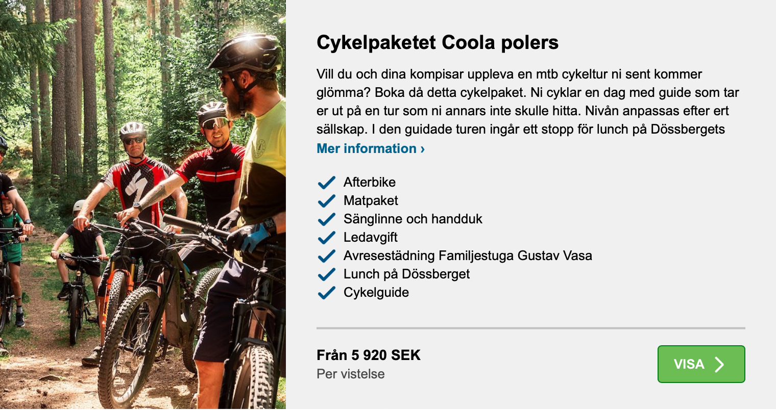 Cykelpaket i Bjurss Dalarna Coola polers